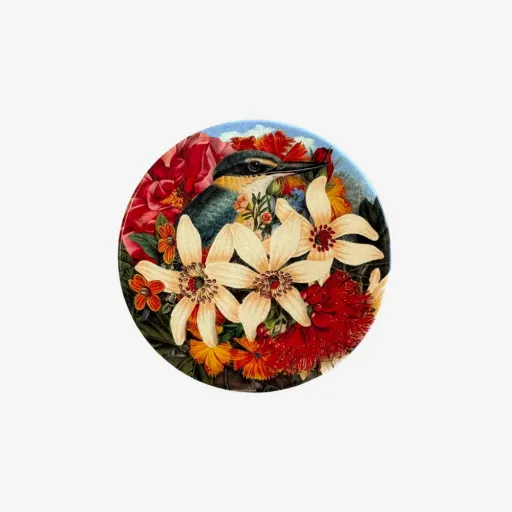 Tanya Wolfkamp Vintage Bird Coaster – Kingfisher