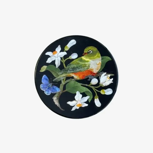 Tanya Wolfkamp Pietra Dura Bird Coaster – Waxeye