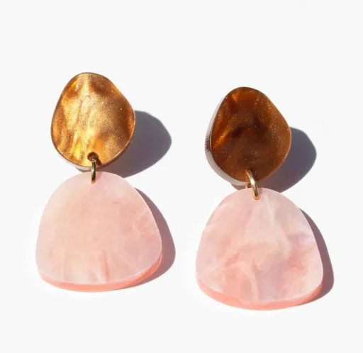 Hagen + Co Willow Statement Earrings – Blush/Amber