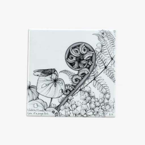 Katy Hayward Ceramic Coaster – Kihikihi Cicada