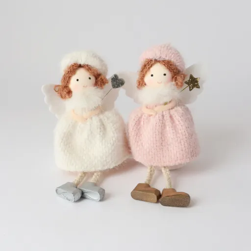 Moritz Knit Dress Angel Decoration – Pink