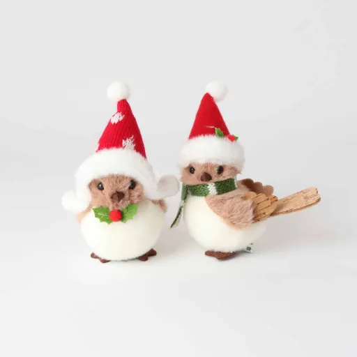 Moritz Christmas Birdie Decoration – Xmas Holly Bow Tie