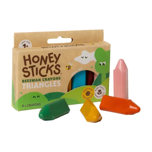 Honeysticks Triangles Beeswax Crayons – 8 Pack