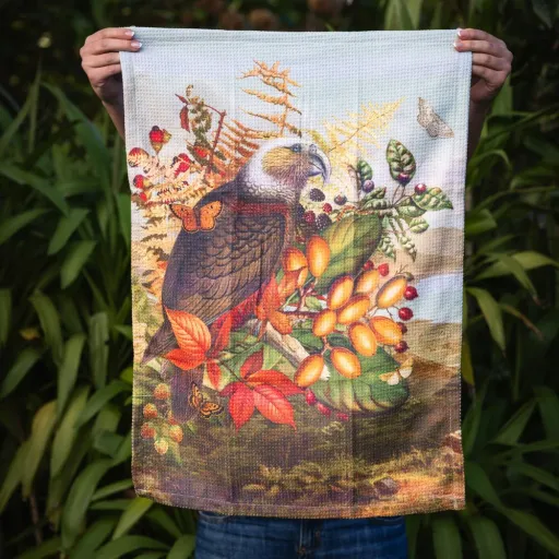 Tanya Wolfkamp Kākā Microfibre Tea Towel