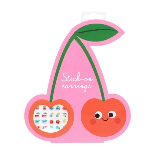 Stick-On Earrings, 40 Pairs – Cherry