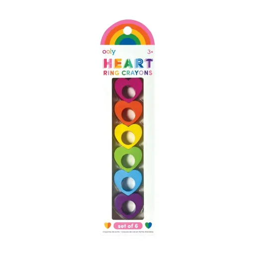 Ooly Heart Ring Crayons, Set of 6