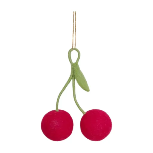 Felt Cherries Hanging Decoration