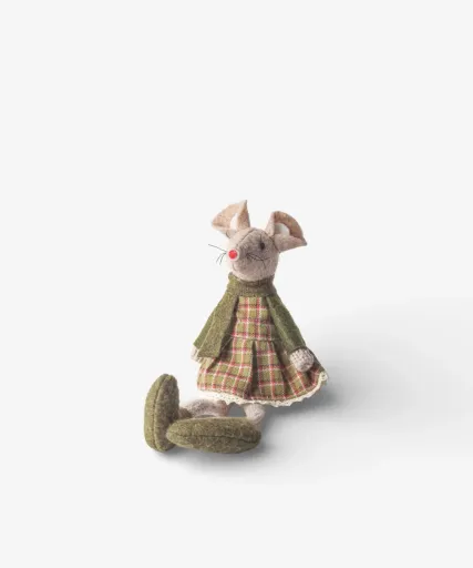 Green Tilly Mouse – Sitting