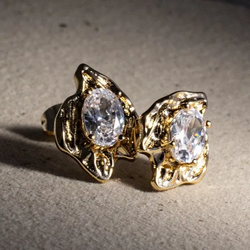 Queen Of The Foxes Rough Diamond Stud Earrings