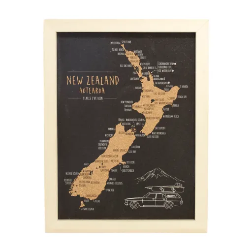 A4 New Zealand Cork Map