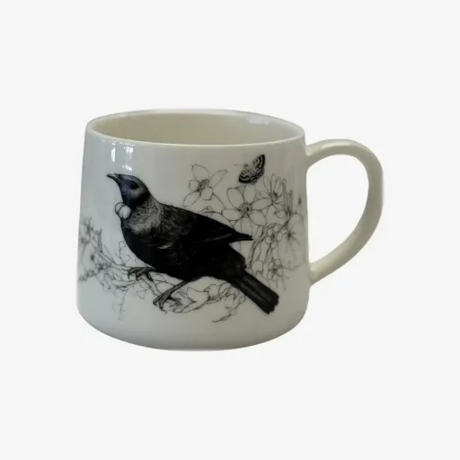 Katy Hayward Bone China Cup – Home Is Here Tūī